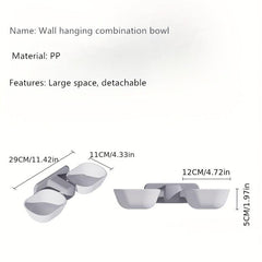 Wall Mounted Double Cat Bowls Set Hanging Anti Vomiting Cat Feeding Water Basins