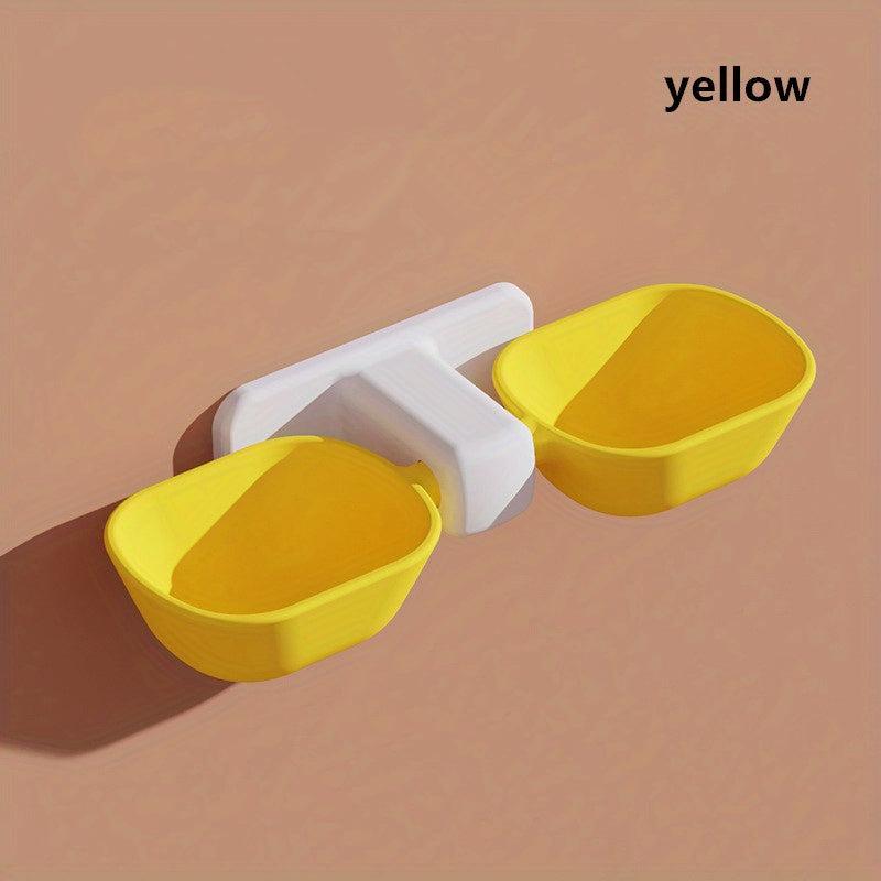 Wall Mounted Double Cat Bowls Set Hanging Anti Vomiting Cat Feeding Water Basins