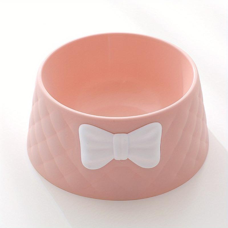 Argyle Pet Bowl with Bowknot Decoration for Cats & Dogs