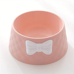 Argyle Pet Bowl with Bowknot Decoration for Cats & Dogs