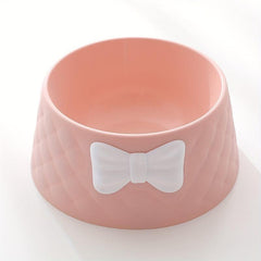 Argyle Pet Bowl with Bowknot Decoration for Cats & Dogs