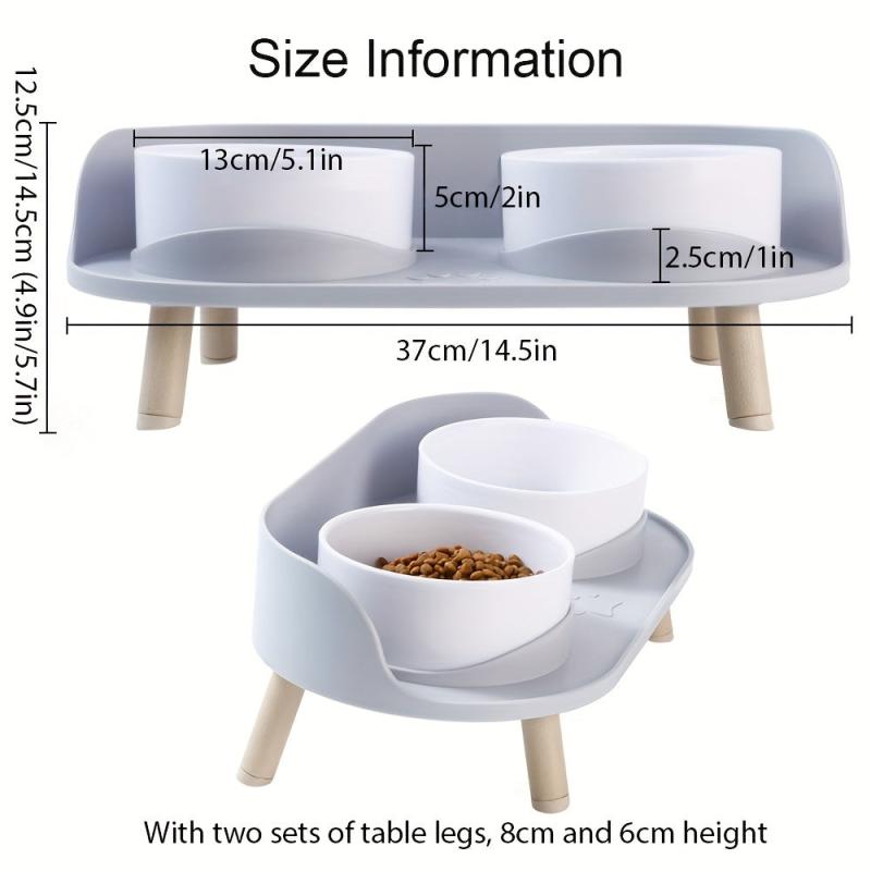 Non Slip Pet Feeding Bowl Double Bowl for Cats and Dogs
