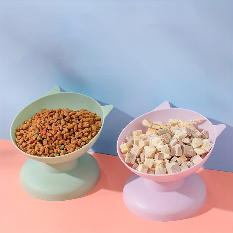 Elevated Cat Bowl Plastic Tilted Feeding Bowl