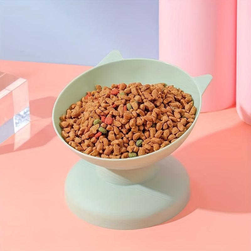 Elevated Cat Bowl Plastic Tilted Feeding Bowl