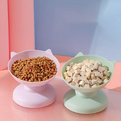 Elevated Cat Bowl Plastic Tilted Feeding Bowl