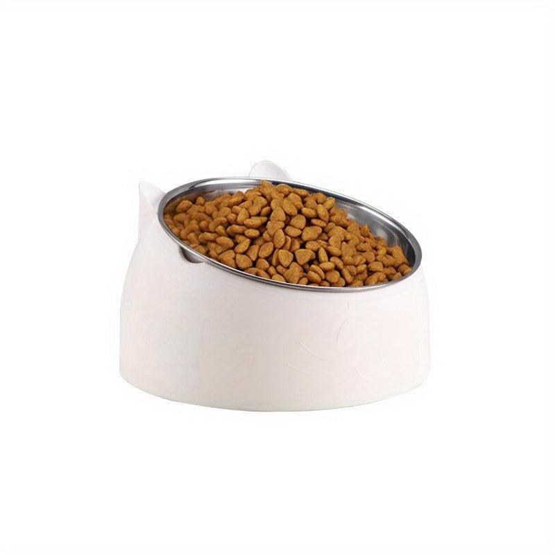Elevated Stainless Steel Pet Bowl Raised Tilted Dog Food And Water Bowl