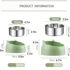 Elevated Stainless Steel Pet Bowl Raised Tilted Dog Food And Water Bowl