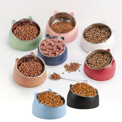 Elevated Stainless Steel Pet Bowl Raised Tilted Dog Food And Water Bowl