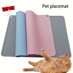 Waterproof Cat Feeding Mat Raised Edge No Spill Non slip Pet Bowl Mat