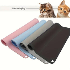 Waterproof Cat Feeding Mat Raised Edge No Spill Non slip Pet Bowl Mat