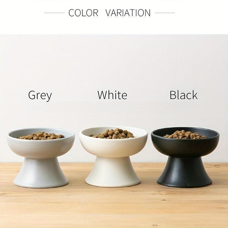 Elevated Ceramic Cat Bowl Inclined Food Water Neck Protection Indoor Cats