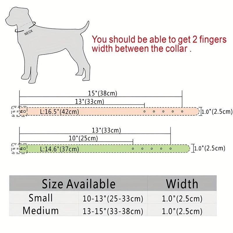 Double Row Small Flower Pet Collar PU Leather Dog Collar