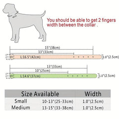 Double Row Small Flower Pet Collar PU Leather Dog Collar