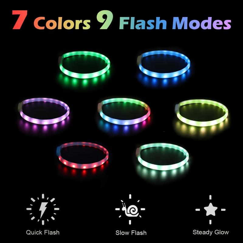 JOYTALE LED Dog Collar Light Up USB Rechargeable Safety Necklace