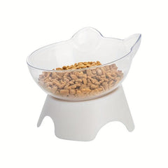 Transparent Raised Pet Bowl for Spine Protection