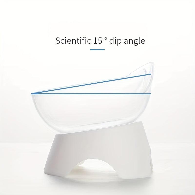 Transparent Raised Pet Bowl for Spine Protection