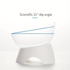 Transparent Raised Pet Bowl for Spine Protection