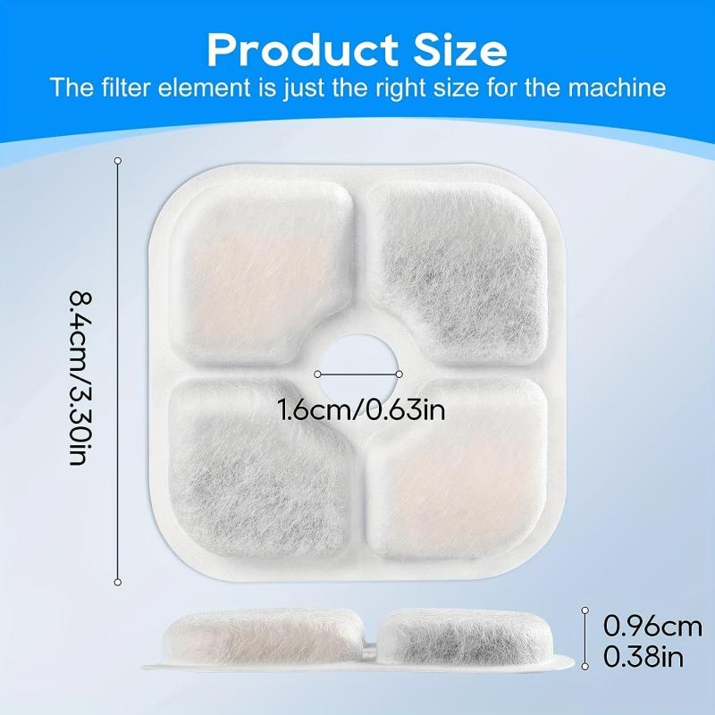 12 Pack Cat Water Fountain Replacement Filters for 2.5L Fountains