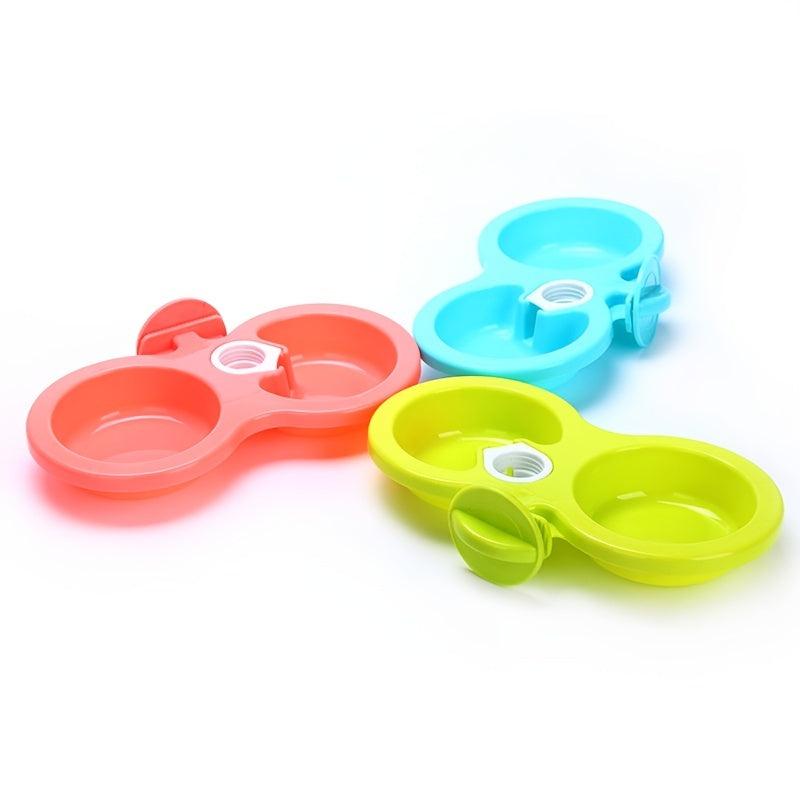 Colorful Hanging Double Bowl for Small/Medium Pets