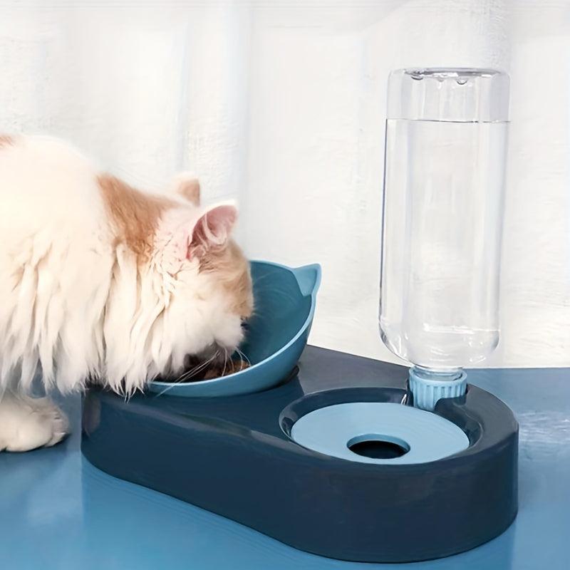 2-In-1 Cat Automatic Water Dispenser & Food Bowl