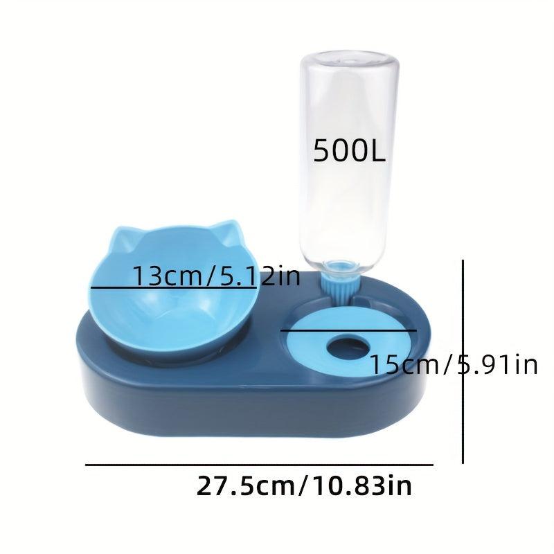 2-In-1 Cat Automatic Water Dispenser & Food Bowl