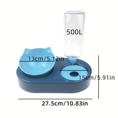 2-In-1 Cat Automatic Water Dispenser & Food Bowl
