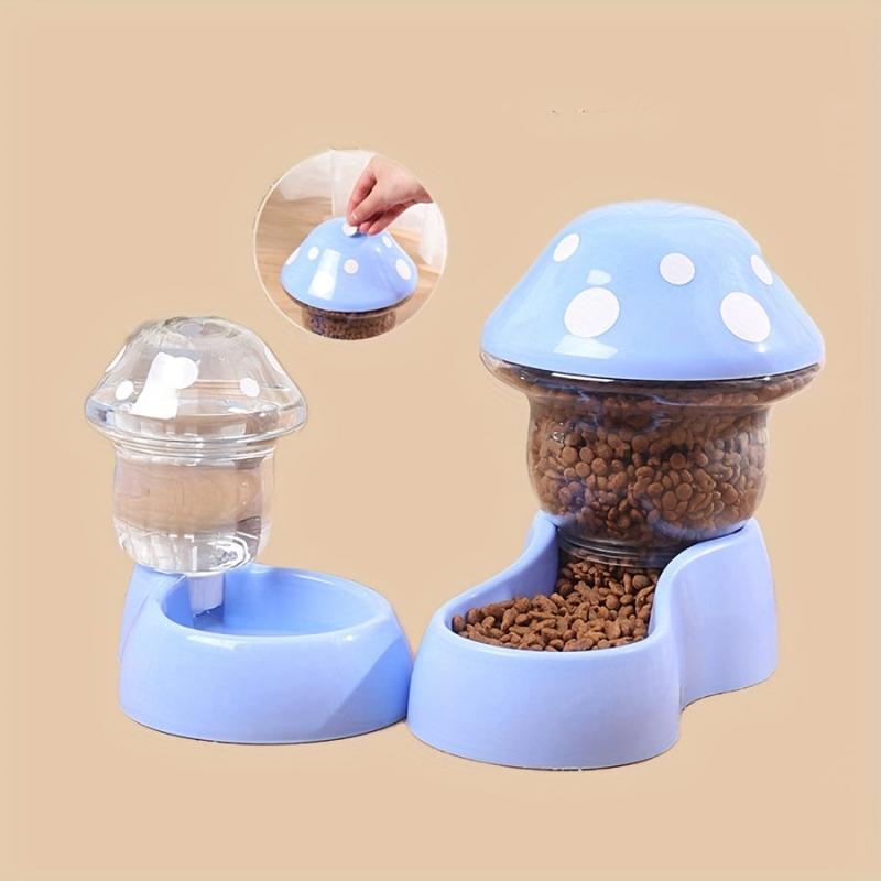 Automatic Mushroom Cat Food Feeder Water Dispenser Set