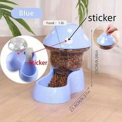 Automatic Mushroom Cat Food Feeder Water Dispenser Set