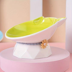 Cat Face Elevated Bowls Ceramic Raised Pet Feeding Supplies