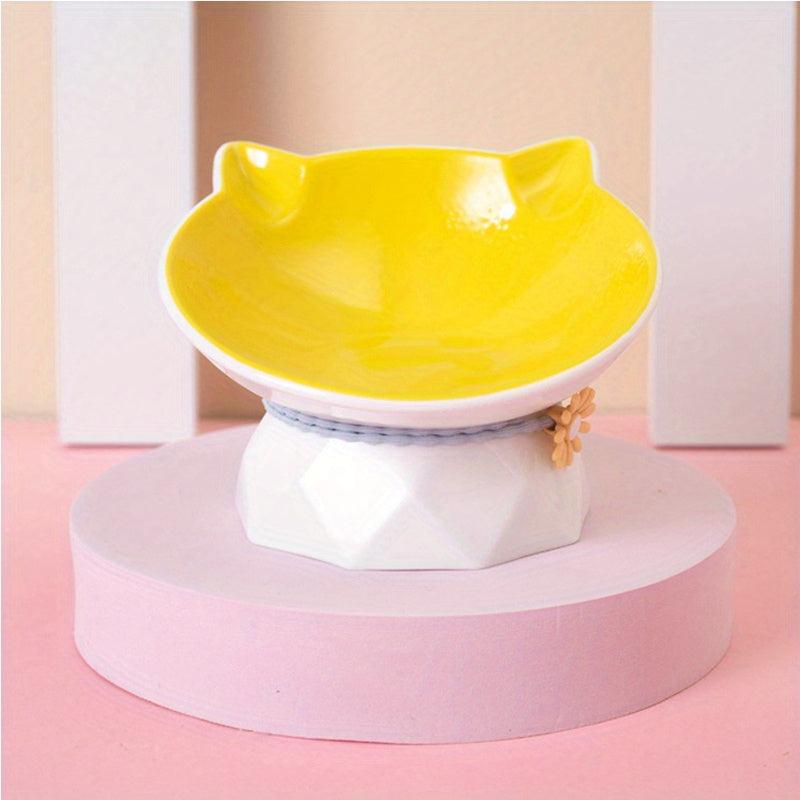 Cat Face Elevated Bowls Ceramic Raised Pet Feeding Supplies