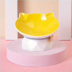 Cat Face Elevated Bowls Ceramic Raised Pet Feeding Supplies