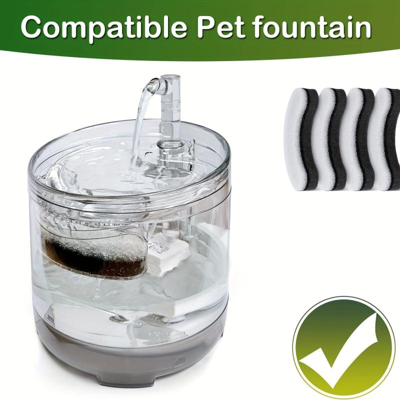 4 Replacement Filters for Cat Fountains Compatible with WF050 & WF100