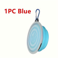 Collapsible Dog Bowls with Cover Lids - Silicone Travel Bowl with Carabiner