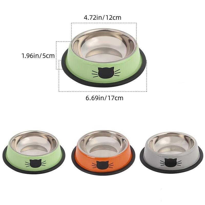 Ept Stainless Steel Round Cat Bowl with Non Skid Base