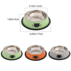 Ept Stainless Steel Round Cat Bowl with Non Skid Base