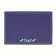 Custom Waterproof Dog Feeding Mat with Pet Name - Bone Pattern