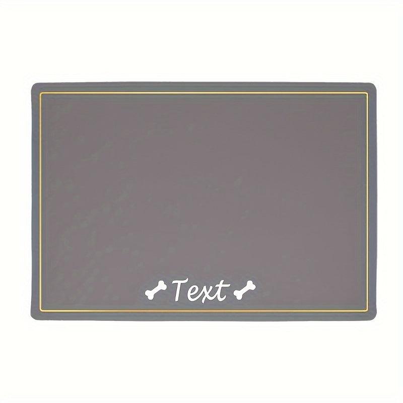 Custom Waterproof Dog Feeding Mat with Pet Name - Bone Pattern