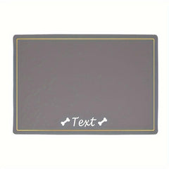 Custom Waterproof Dog Feeding Mat with Pet Name - Bone Pattern