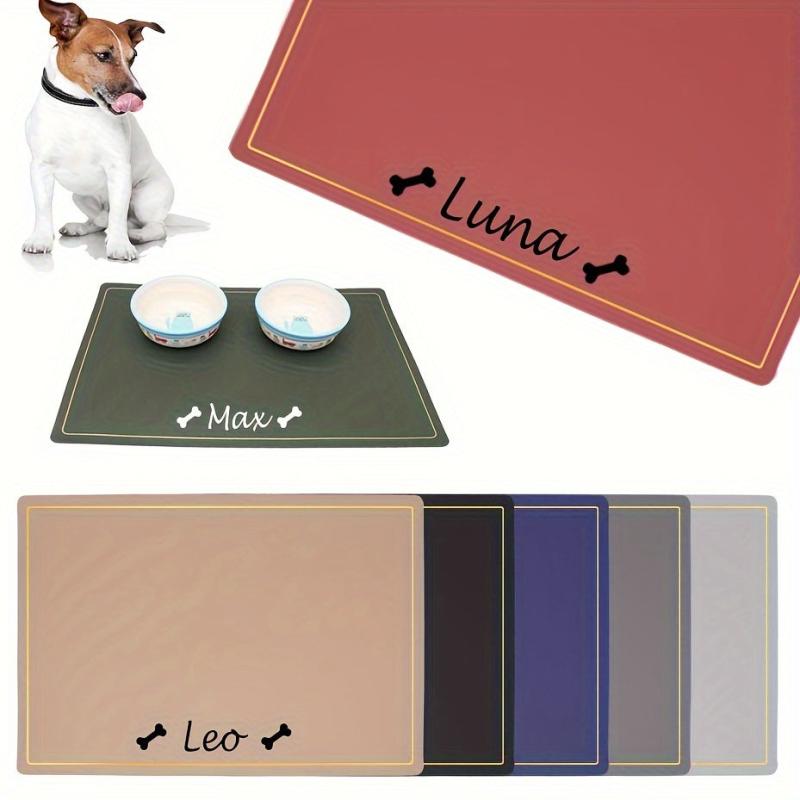 Custom Waterproof Dog Feeding Mat with Pet Name - Bone Pattern