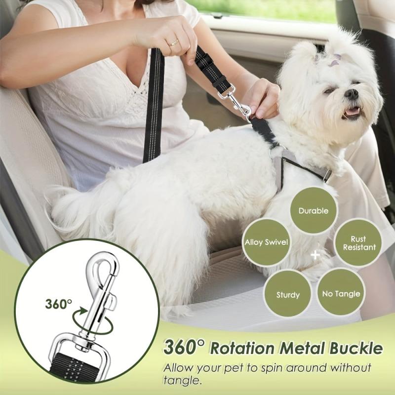 Dog Car Harness Seat Belt Set Adjustable Pet Harnesses With Strap
