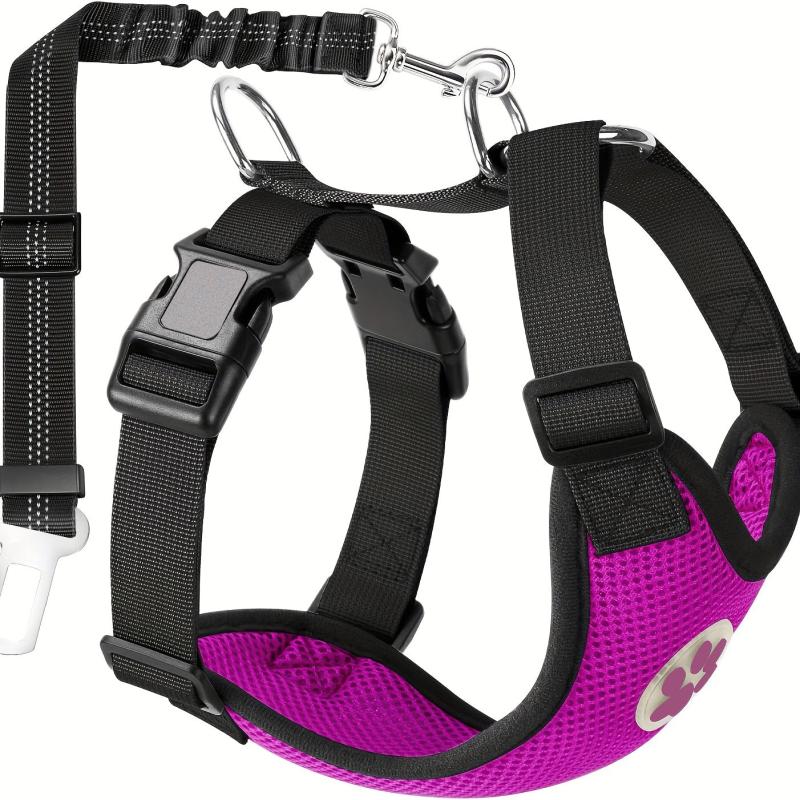 Dog Car Harness Seat Belt Set Adjustable Pet Harnesses With Strap