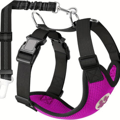 Dog Car Harness Seat Belt Set Adjustable Pet Harnesses With Strap