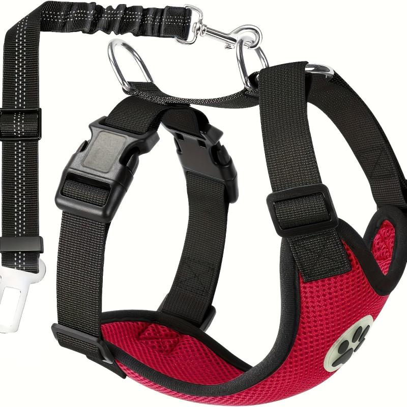Dog Car Harness Seat Belt Set Adjustable Pet Harnesses With Strap