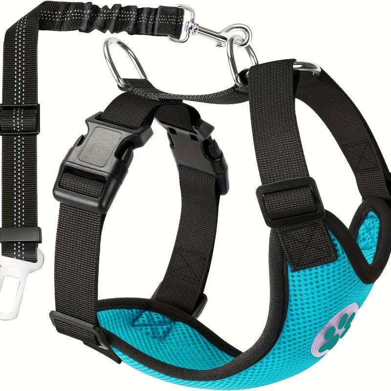 Dog Car Harness Seat Belt Set Adjustable Pet Harnesses With Strap