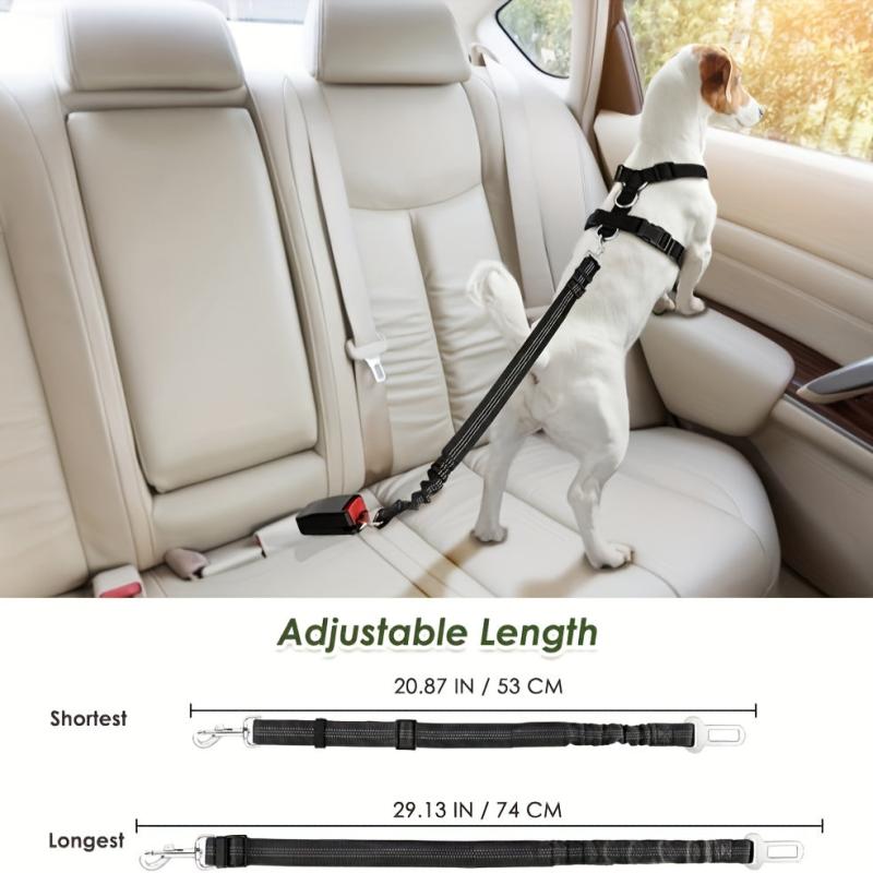Dog Car Harness Seat Belt Set Adjustable Pet Harnesses With Strap
