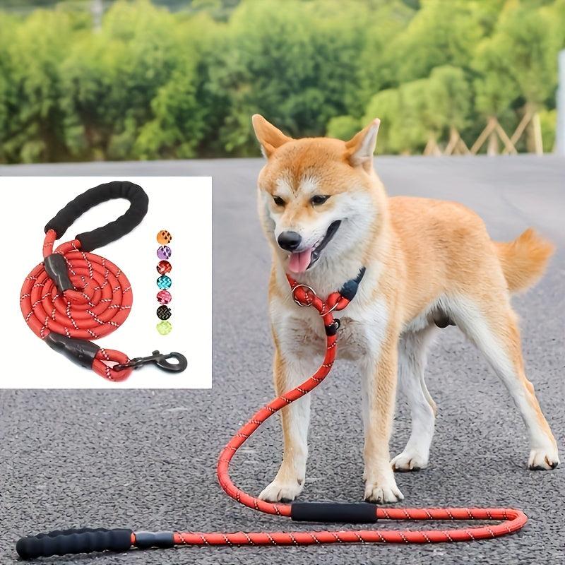 Reflective Nylon Dog Leash Padded Handle for All Dog Sizes