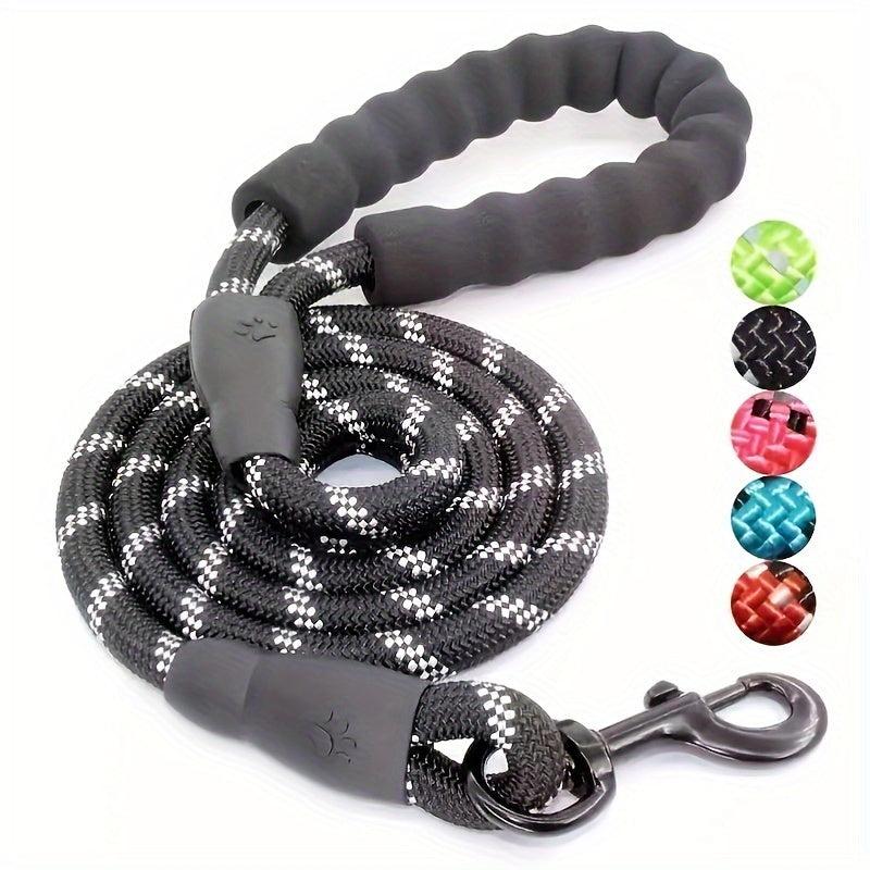 Reflective Nylon Dog Leash Padded Handle for All Dog Sizes