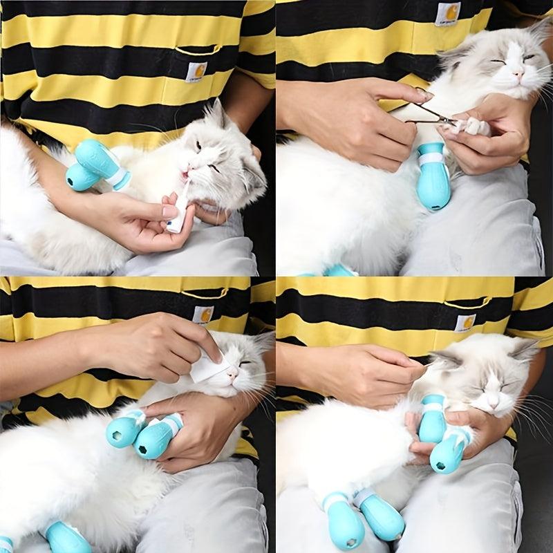 Durable Silicone Anti Scratch Boots for Cat's Paws