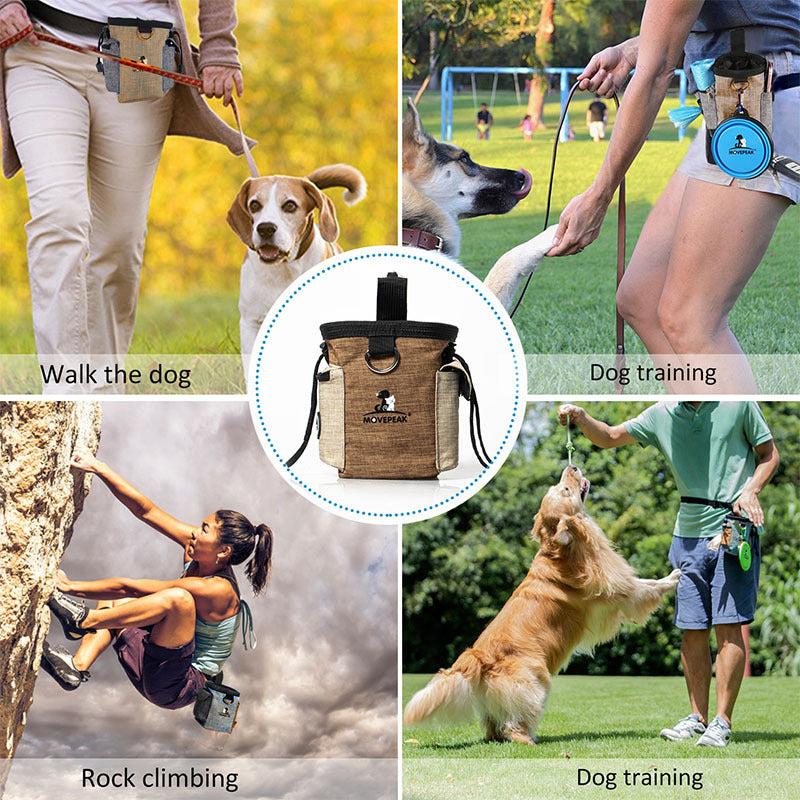 Outdoor Pet Training Bag Dog Treat Pouch Waist Bag with Bowl