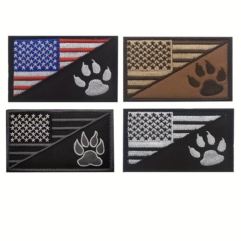 Dog Patch American Flag Embroidered Patch Tactical Dog Paw Patches Vests